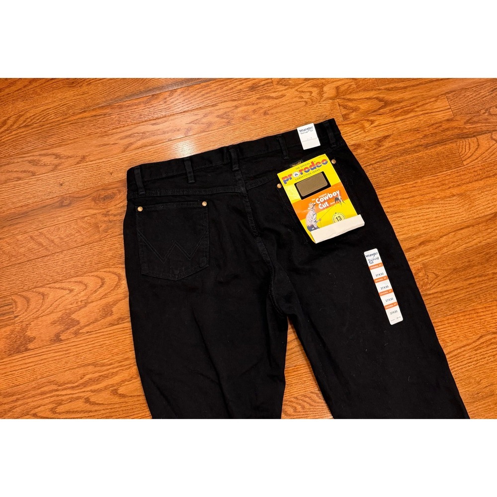 New Wrangler Cowboy Cut Original Fit Jeans Mens 37x31 Black Denim 13MWZ Western